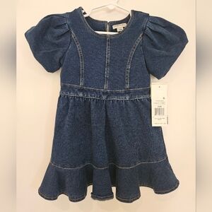 Habitual Kid Puff Sleeve Denim Dress